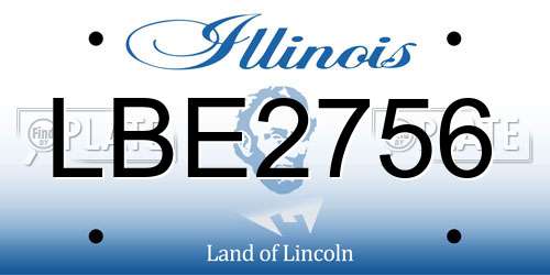 LBE2756 Illinois License Plate