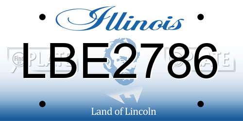 LBE2786 Illinois License Plate