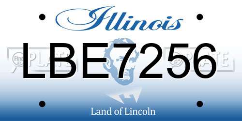 LBE7256 Illinois License Plate
