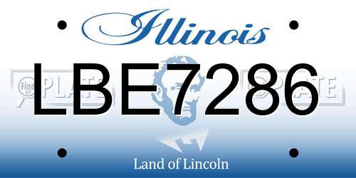 LBE7286 Illinois License Plate