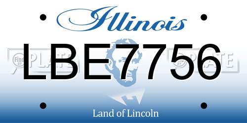 LBE7756 Illinois License Plate