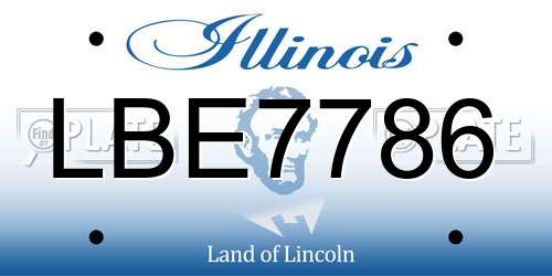 LBE7786 Illinois License Plate