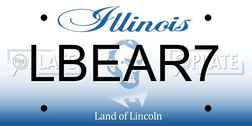 LBEAR7 Illinois License Plate