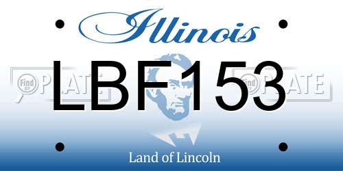 LBF153 Illinois License Plate