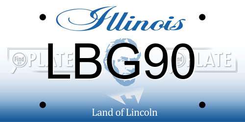 LBG90 Illinois License Plate