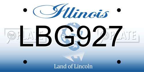 LBG927 Illinois License Plate