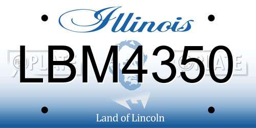 LBM4350 Illinois License Plate