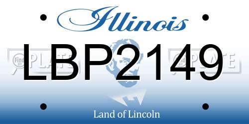 LBP2149 Illinois License Plate