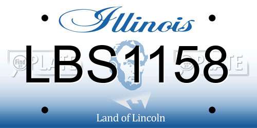 LBS1158 Illinois License Plate