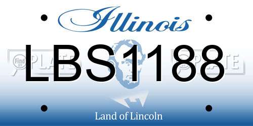 LBS1188 Illinois License Plate