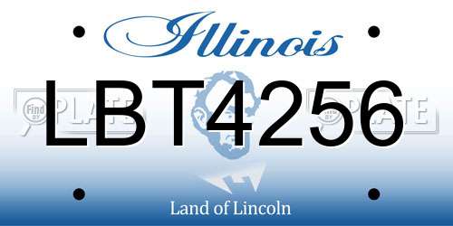 LBT4256 Illinois License Plate