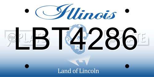 LBT4286 Illinois License Plate