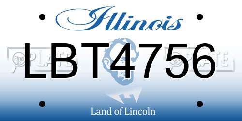 LBT4756 Illinois License Plate