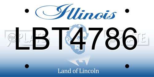 LBT4786 Illinois License Plate