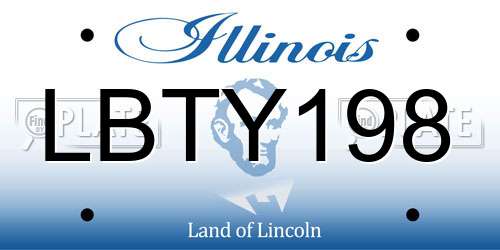 LBTY198 Illinois License Plate