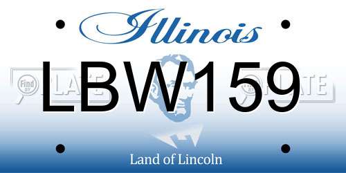 LBW159 Illinois License Plate