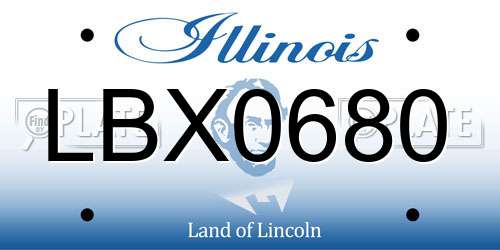 LBX0680 Illinois License Plate