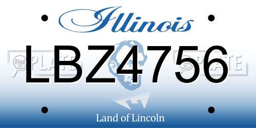 LBZ4756 Illinois License Plate