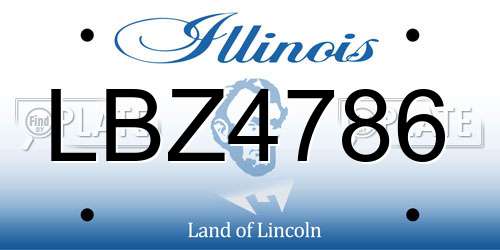 LBZ4786 Illinois License Plate