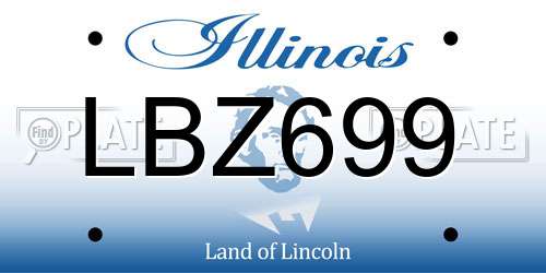 LBZ699 Illinois License Plate