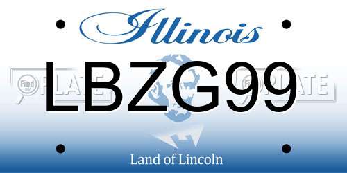 LBZG99 Illinois License Plate