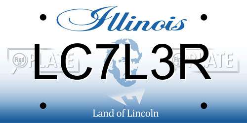 LC7L3R Illinois License Plate
