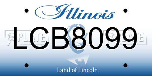 LCB8099 Illinois License Plate