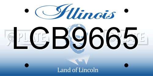 LCB9665 Illinois License Plate