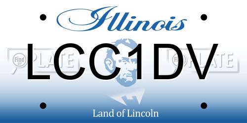 LCC1DV Illinois License Plate