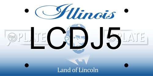 LCDJ5 Illinois License Plate
