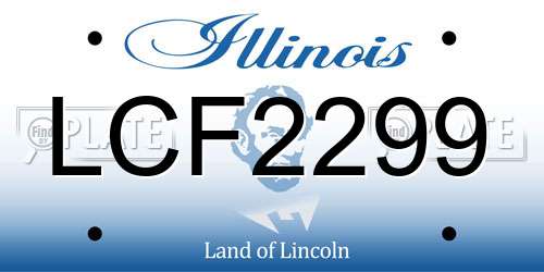 LCF2299 Illinois License Plate
