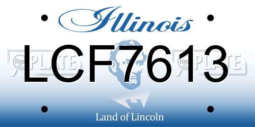LCF7613 Illinois License Plate