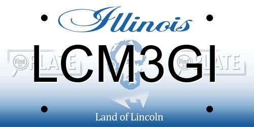 LCM3GI Illinois License Plate