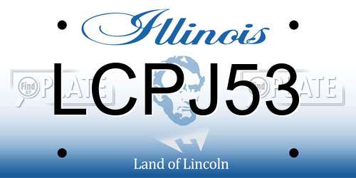 LCPJ53 Illinois License Plate