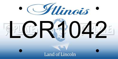 LCR1042 Illinois License Plate