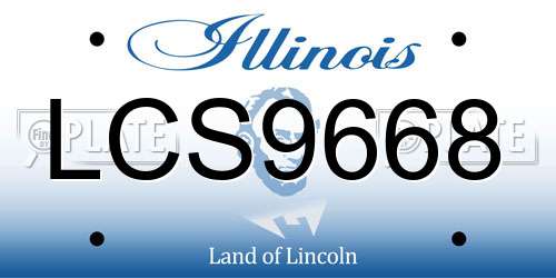 LCS9668 Illinois License Plate