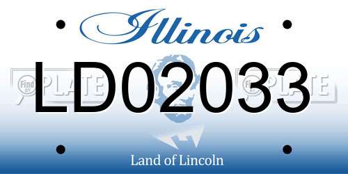 LD02033 Illinois License Plate