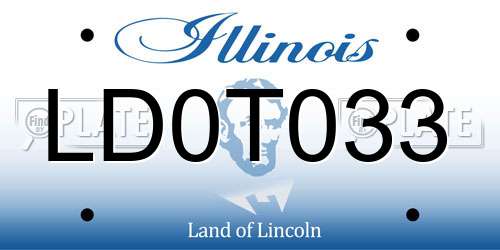 LD0T033 Illinois License Plate
