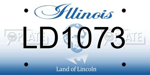 LD1073 Illinois License Plate