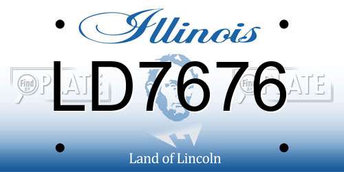 LD7676 Illinois License Plate