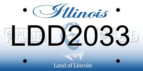 LDD2033 Illinois License Plate