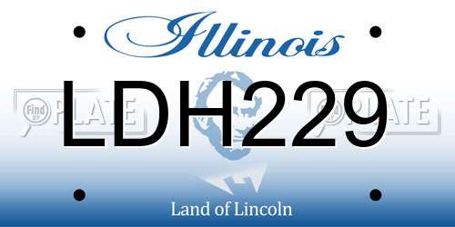 LDH229 Illinois License Plate