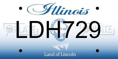 LDH729 Illinois License Plate