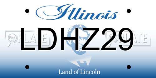 LDHZ29 Illinois License Plate