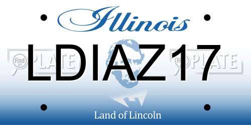 LDIAZ17 Illinois License Plate