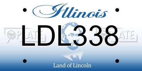 LDL338 Illinois License Plate