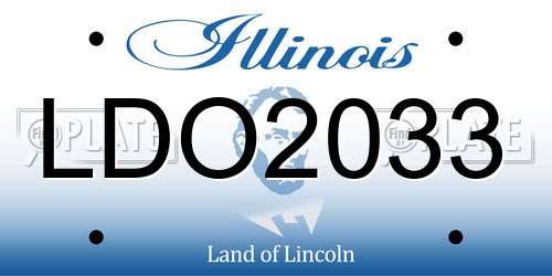 LDO2033 Illinois License Plate
