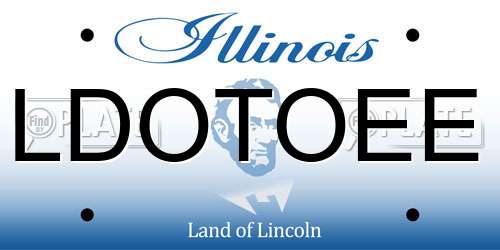LDOTOEE Illinois License Plate