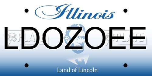 LDOZOEE Illinois License Plate
