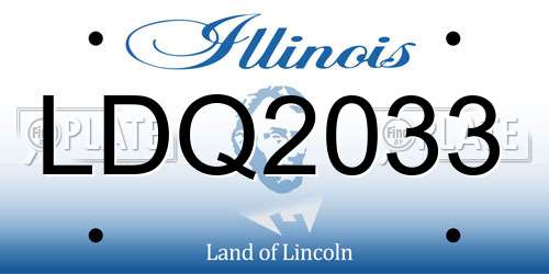 LDQ2033 Illinois License Plate